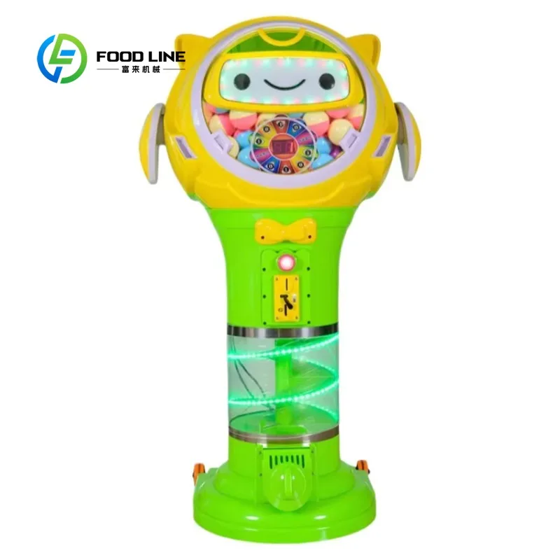 Customized coin operated capsule toy vending machine built-in coin storage box for gumball and surprise toy retail sales