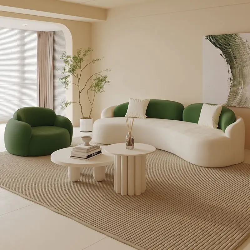 Hotel lobby, clubhouse, lounge area, reception curved sofa combination small apartment living room, reception sofa, art sofa