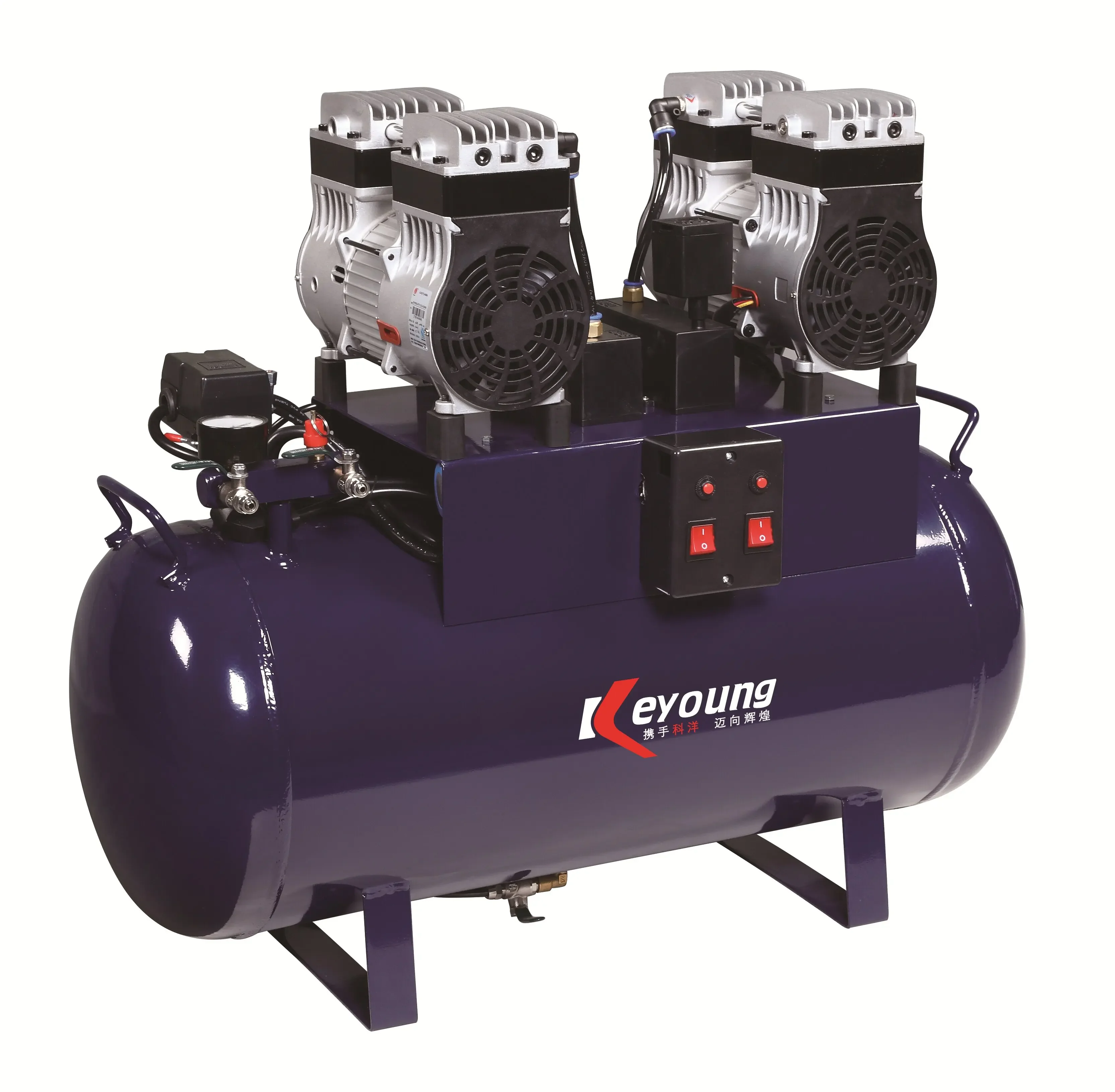 Fabricante de compressor de ar de motor sem óleo silencioso portátil 220 V Compressor de ar sem óleo silencioso de baixo ruído