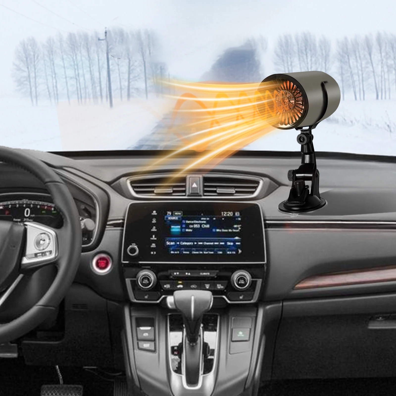 

12/24V Car Heater Fan 2in1 Electric Dryer Heating Defogger Windshield Defroster Anti Fog Fan Car Truck Vehicle Heating System