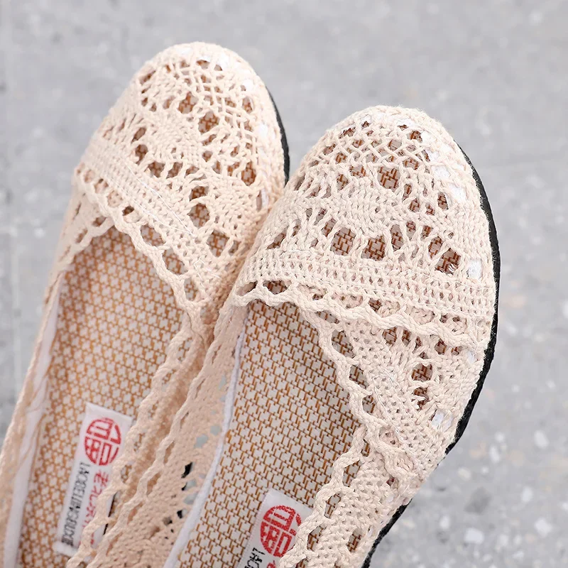 Women shoes fisherman shoes woman mesh breathable flat soft bottom women peas shoes womans shoes flats shoes 2023