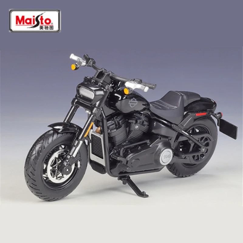 Maisto 1:18 Harley Davidson 2022 Fat Bob 114 Alloy Sports Motorcycle Metal Street Race Motorcycle Model Simulation Kids Toy Gift