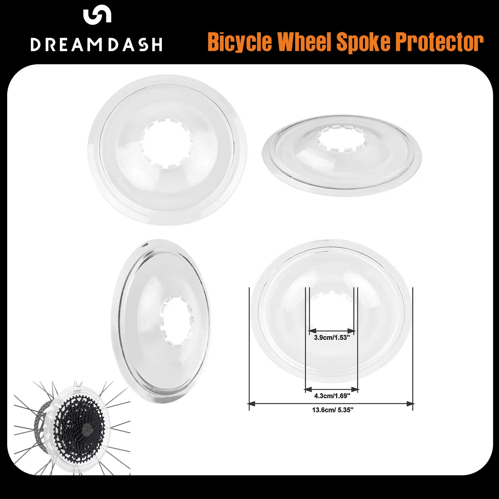Dreamdash Bike Wheel Spoke Protector Guard Bicycle Wheel Spoke Protector Disc Guard Bike Cassette Freewheel Protection CoverBike