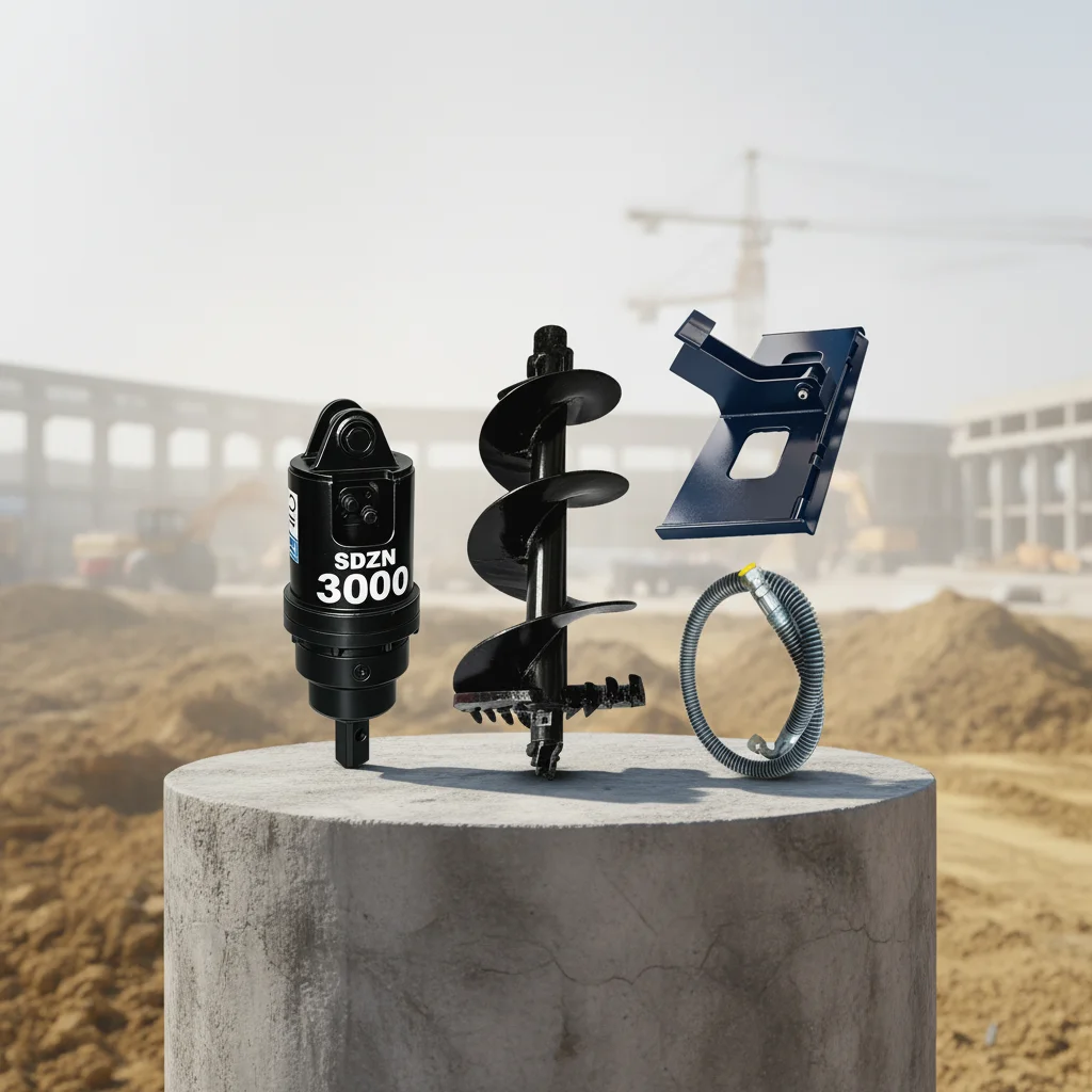 Hydraulic Earth Auger Drill Dual-Size Removable Bracket Post Hole Digger for Skid Steer Excavator Crane