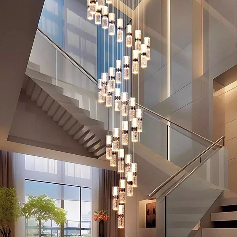 

Modern home decoration crystal chandelier, stair Pendant lamp, living room Pendant lights, interior lighting