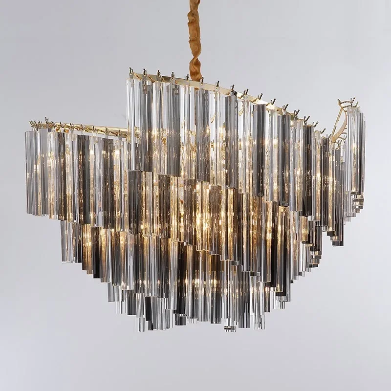 

Modern Luxury Crystal E14 Led Chandeliers Lighting Living Dining Room Pendant Lights Home Decor Bedroom Gold Steel Hanging Lamp