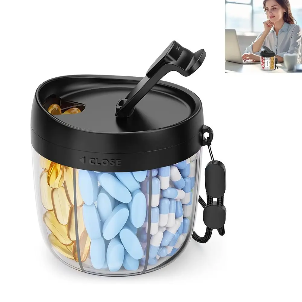 

with 7 Large Compartments Pill Dispenser with Anti-Mixing Design BPA-Free Pill Container Portable Pill Bottle Organizer