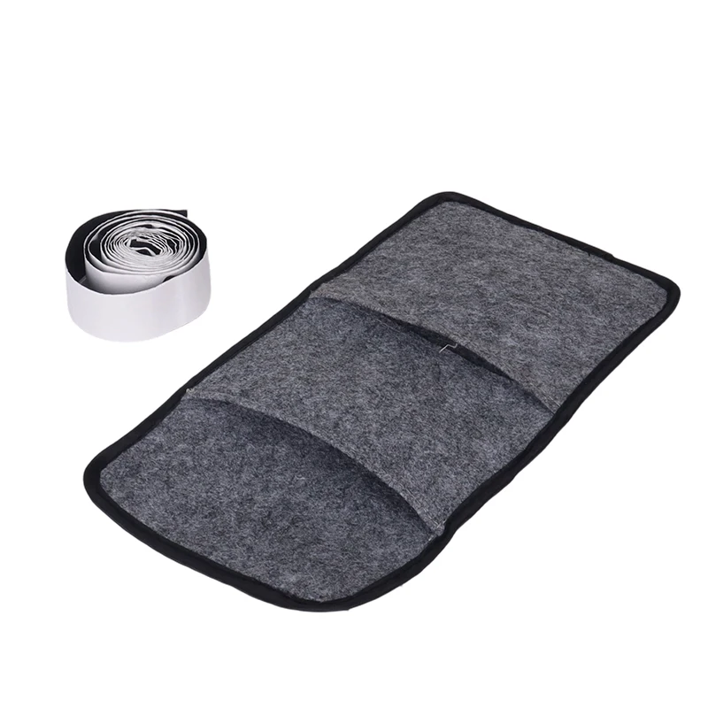 RV Wall-Mounted Storage Bags Gray No-Drill Adhesive Bedside Storage Bags For Mobile Phones Glasses For Campervan Motorhome