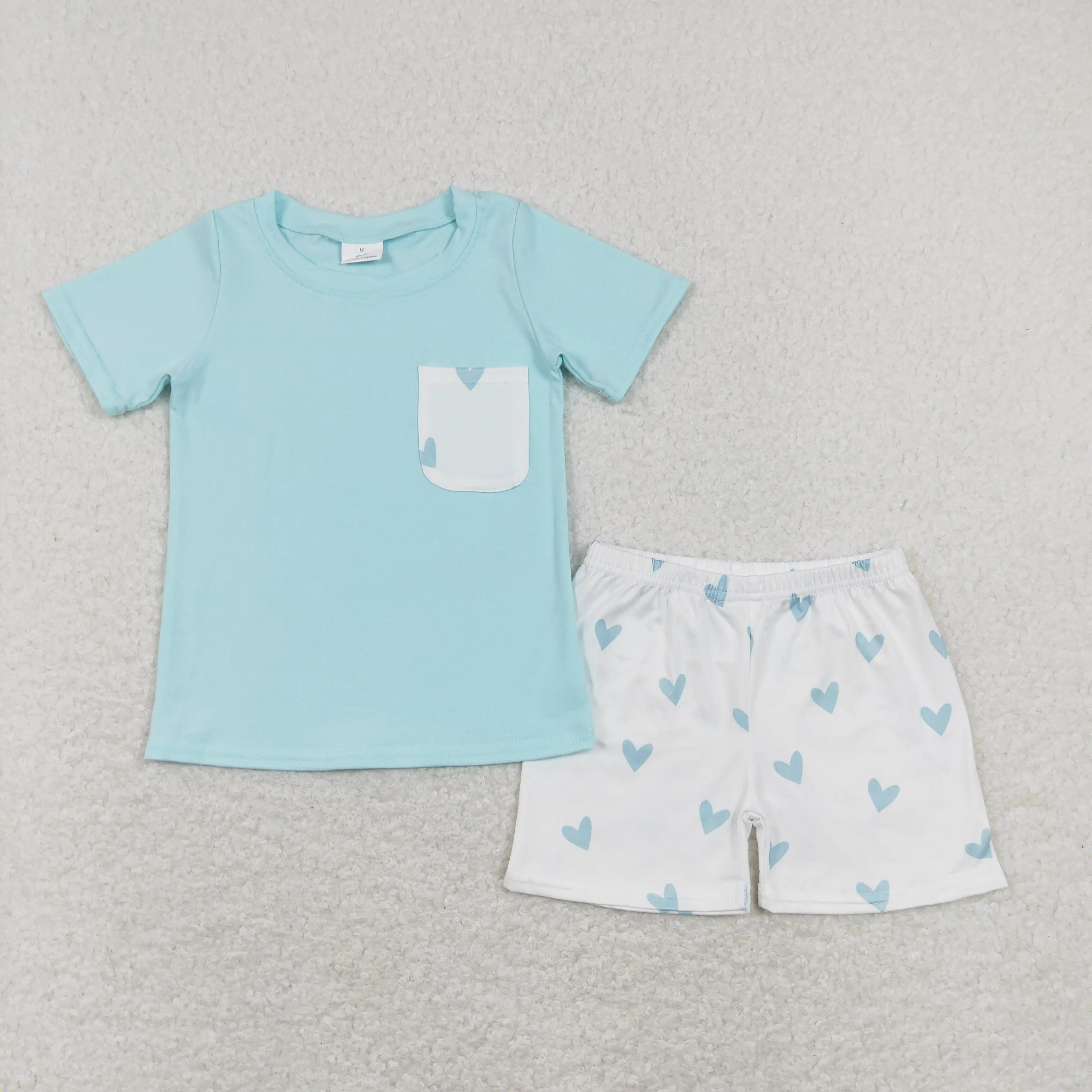 BSSO0413 Wholesale New Arrival baby girl clothes Valentine Summer short sleeve shorts sets  Summer Boutique kids clothes boys
