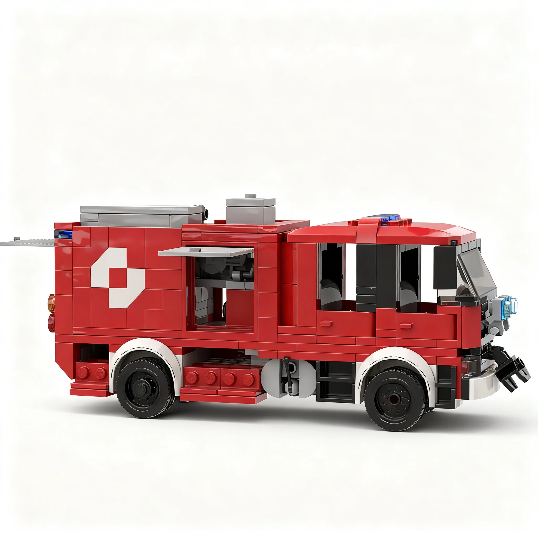 380pcs MOC City Fire Scanias P450 4x4 Heavy Fire Engine Model Building Blocks Toys Christmas Gift Architecture Creative Display