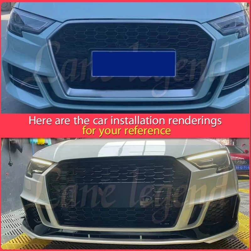 Car Auto Parts Front grill for Audi A3 2017 2018 2019 2020 New ABS material  high quality radiator center grills RS3 style