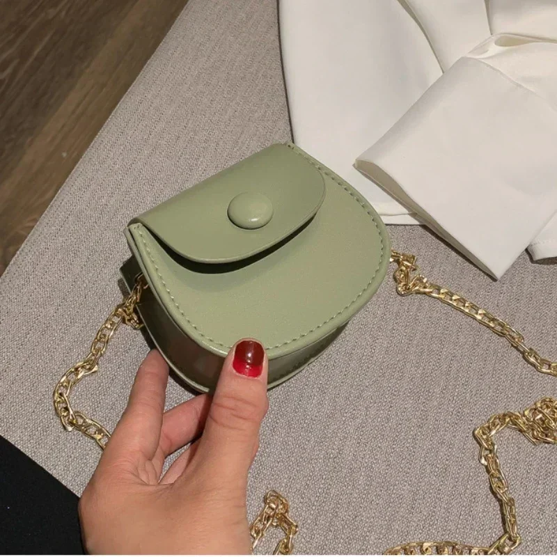 ใหม่ Mini ไหล่กระเป๋าผู้หญิงแฟชั่นสีทึบโซ่ Crossbody กระเป๋าหูฟังขนาดเล็กลิปสติกกระเป๋ากระเป๋าถือ