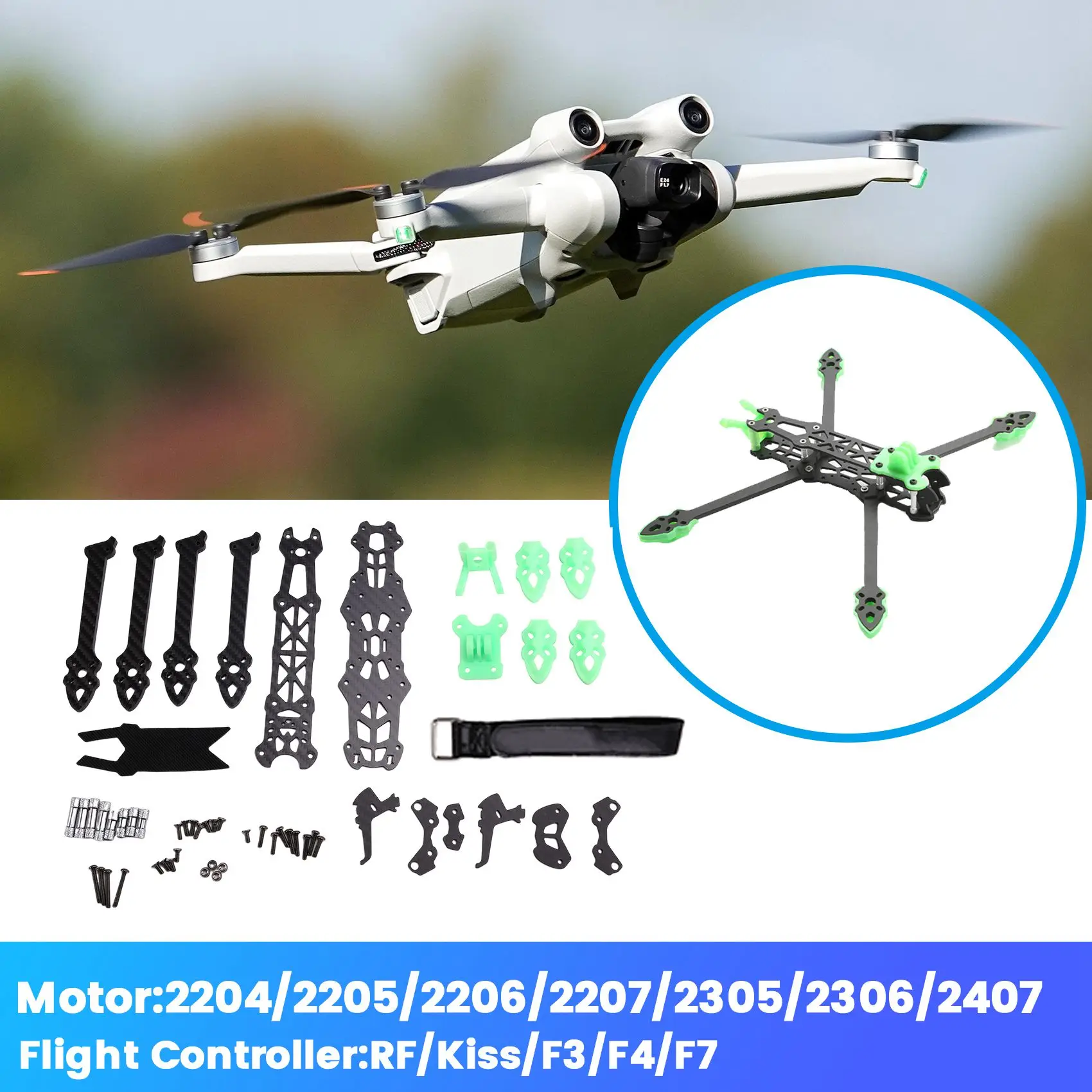 

MARK4-HD Mark 4 HD 5Inch 240mm FPV Frame Kit Carbon Fiber W/ 5mm Arm for O3 FPV Racing Drone Quadcopter Freestyle