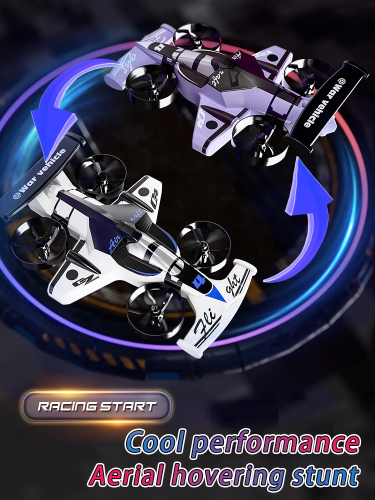 Nouvelle voiture volante télécommandée, quadrirotor bimode terrestre et aérienne, voiture de cascade dérive, cadeau de noël pour garçons