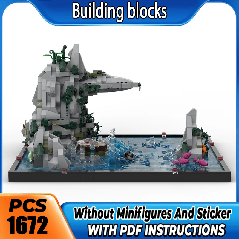 MOC Premium Building Blocks Chased By Sea Dinosaur Model DIY Assemble Bricks High Precision Collectible Toy Christmas Gift