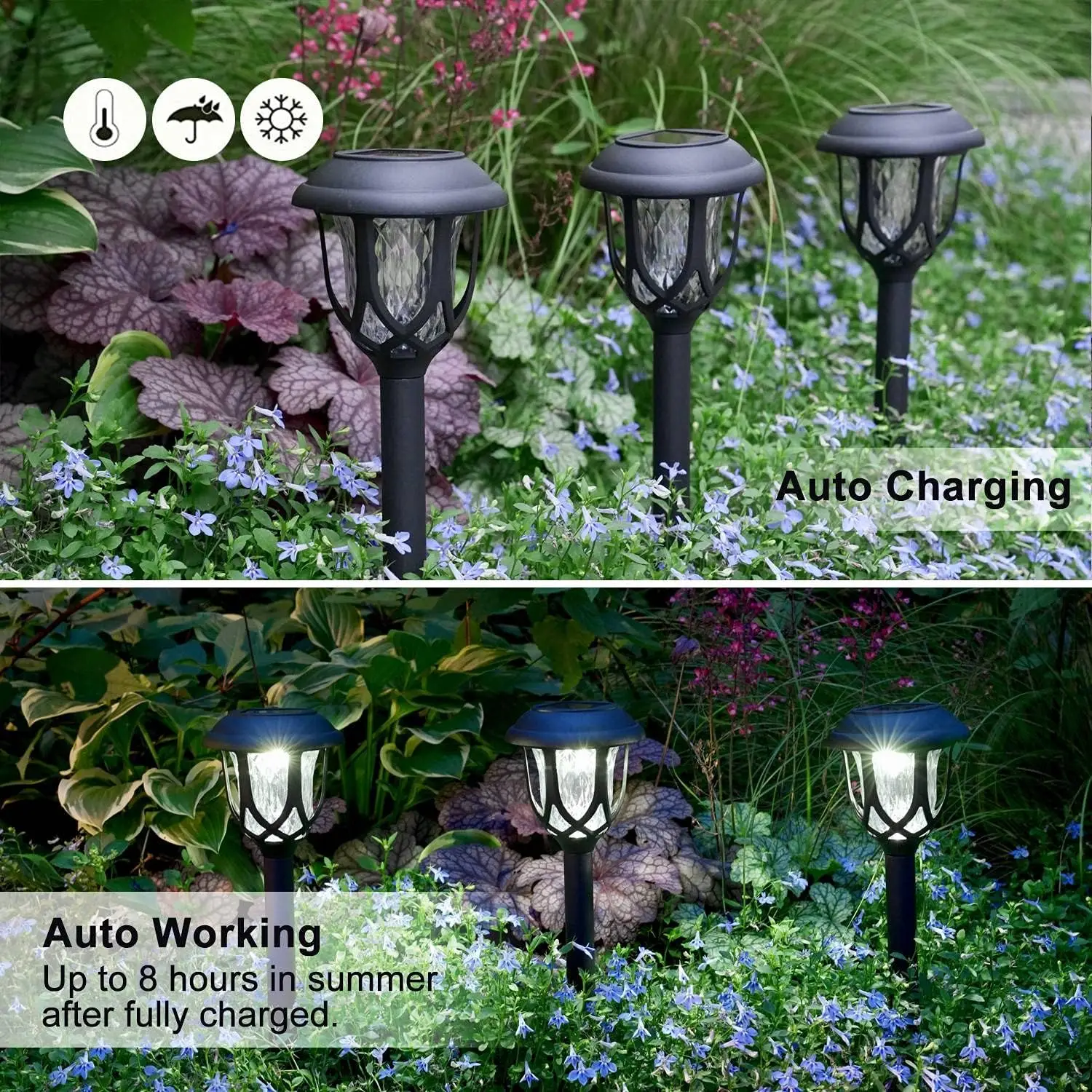 LED Solar Weg Lichter Rasen lampe Outdoor Glühbirne Lichtsensor wasserdichte Solar Straßen laterne Solar leuchten für Hausgarten Dekor