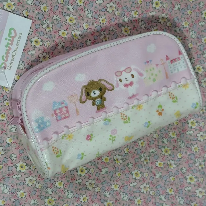 Sanrio Antique Sugarbunnies Pencil Pouch Cosmetic Bag Large Capacity Student Desktop Storage Stationery Pouch Anime Girl Gifts