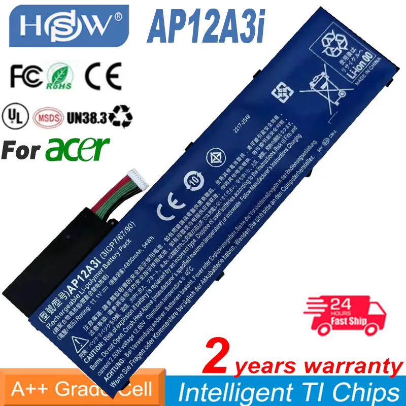 Laptop Battery AP12A3i For Acer Iconia W700 Aspire Timeline Ultra U M3-581TG M5-481TG AP12A3i AP12A4i 11.1V 4850mAh/54WH