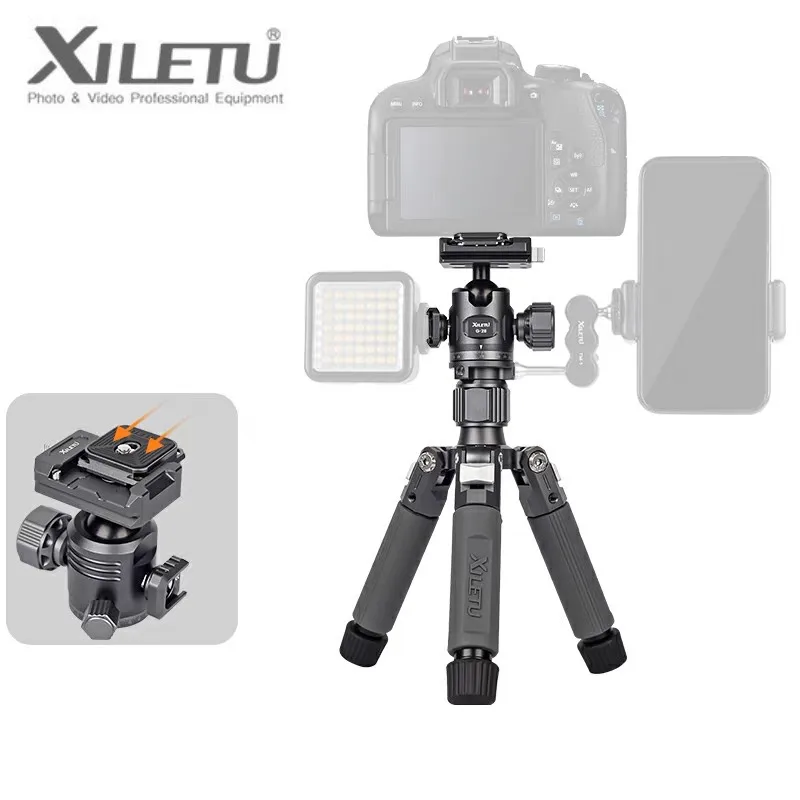 XILETU M5G M5GS Professional Tripod G28 Panorama Head Portable Mini Stand for Canon Nikon Sony Fuji Olympus Digital SLR Camera