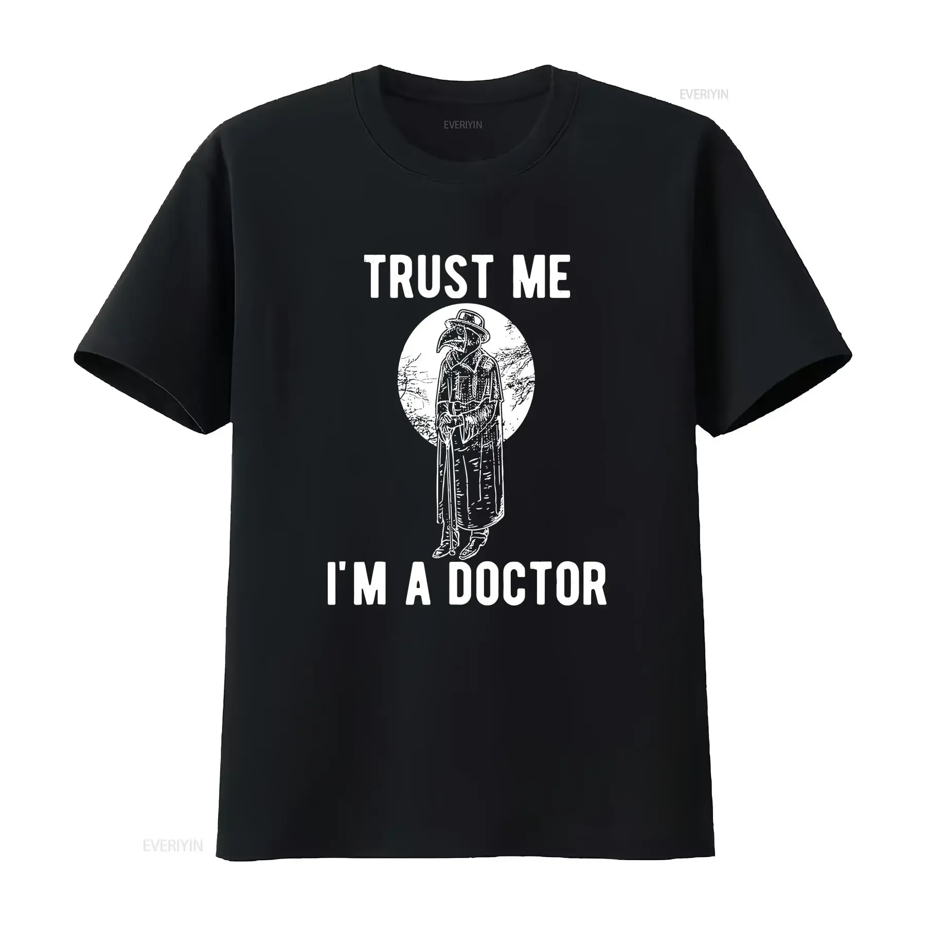 NEW LIMITED Plague Doctor Trust Me I'm a Steampunk Gothic T Shirt vintage Washed Stylish homme Top For Everyday Wear Versatile
