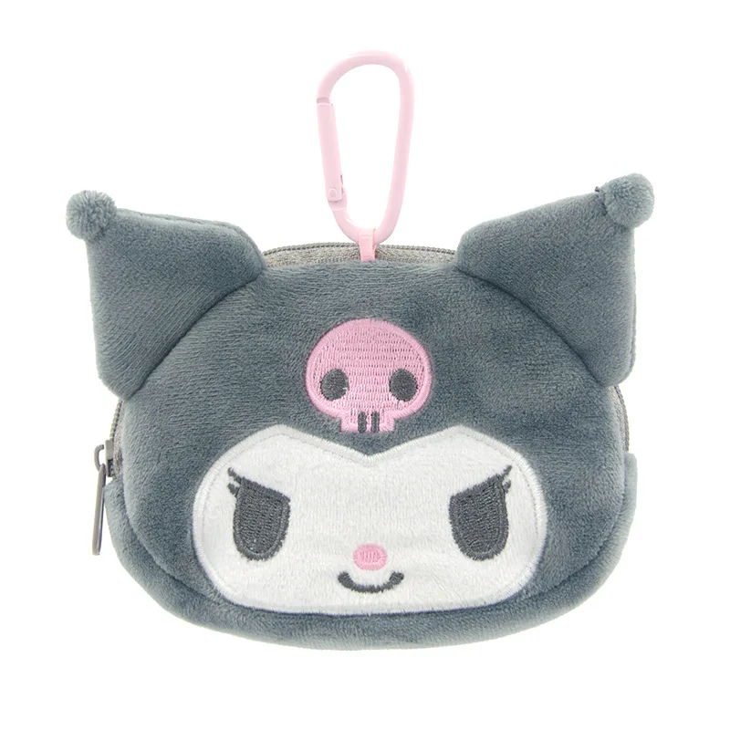 Kawaii Sanrio Anime Peripherals My Melody Kuromi Cinnamoroll Hello Kitty Cartoon Plush Coin Purse Girls Going Out Messenger Bag