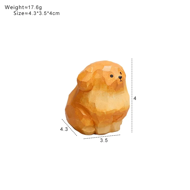 Drewniana rzeźba ręcznie robiona Golden Retriever pies ptak tygrys panda model zwierzęcia ozdoba urocza dekoracja na biurko kreatywny prezent