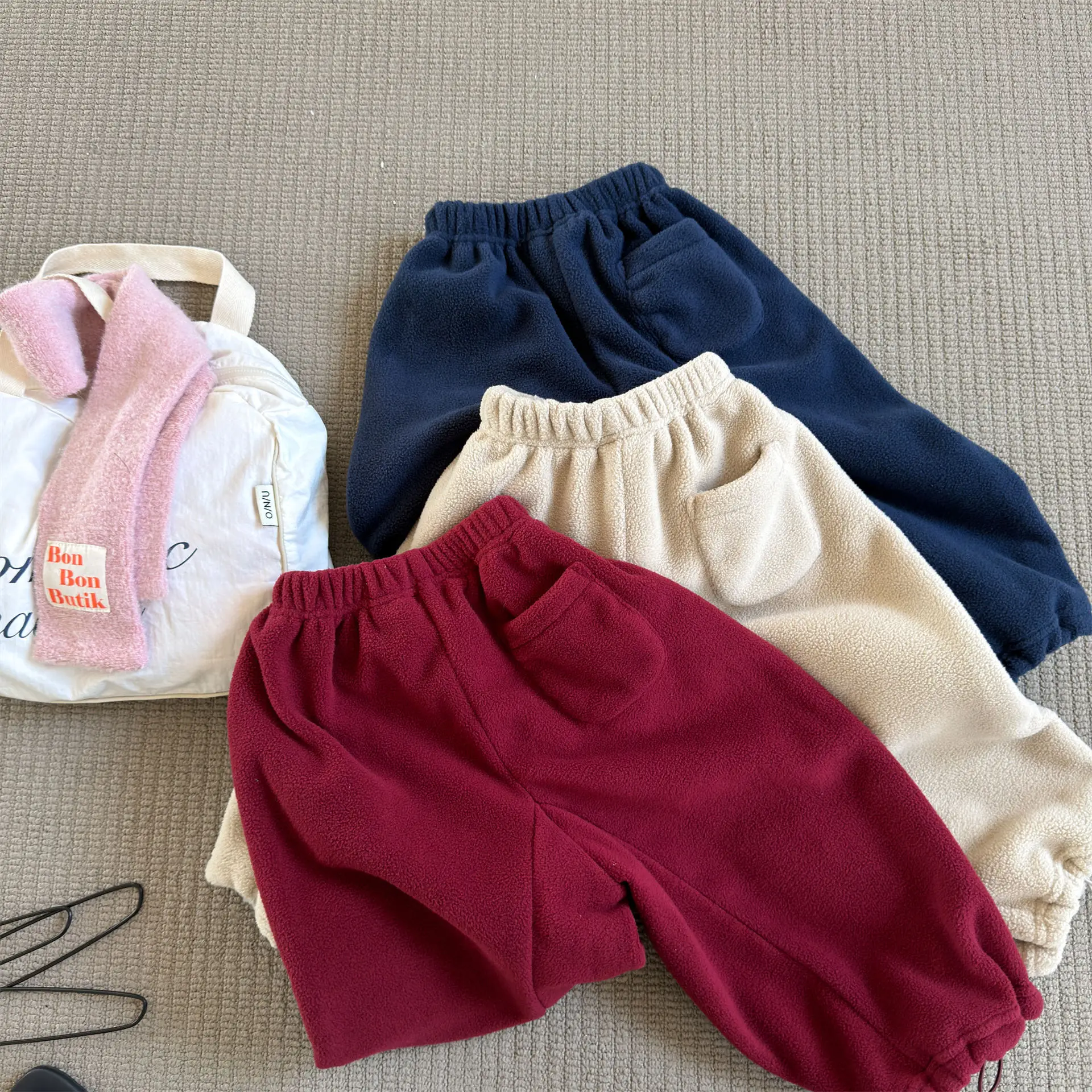 Children Striped Pant 2026 New Children's Clothing Girls' Korean Lamb Velvet Pants Boys' Autumn Winter Sport Pants 6