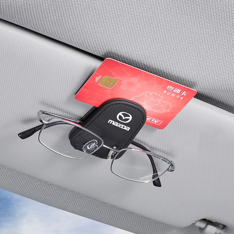 PU Leather Car Glasses Clip Credit Card Holder For Mazda 2 3 6 5 Atenza CX3 CX5 MX5 CX7 Axela CX30 CX90 CX60 CX50 MX30 CX9 RX8 view 4
