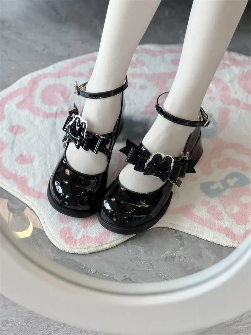 Original mid-heel round head sweet and cute Lolita shoes new range of stylish elegant casual girls Lolita single shoes