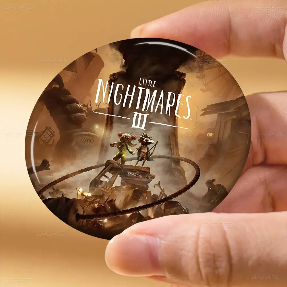 Game L-Little Nightmares Tinplate Pin Button Custom Anime Role Old-school Brooch Cartoon Collar Badge Jewelry Gift Fans