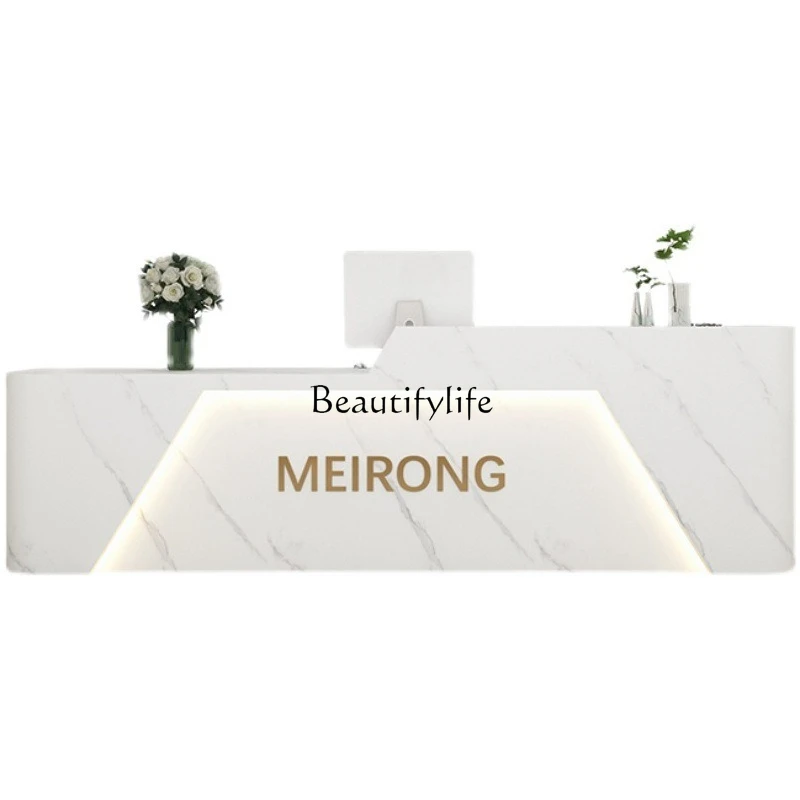 01-Modern Office Reception Desk Beauty Salon Cashier Bar Table Painting Front Desk