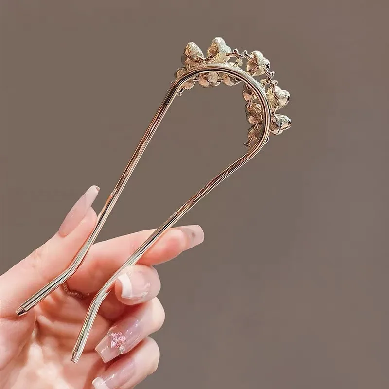 مشبك شعر معدني عالي الجودة على شكل حرف U للنساء، إكسسوار شعر بسيط، مشبك شعر مضفر، أغطية رأس عصرية للفتيات