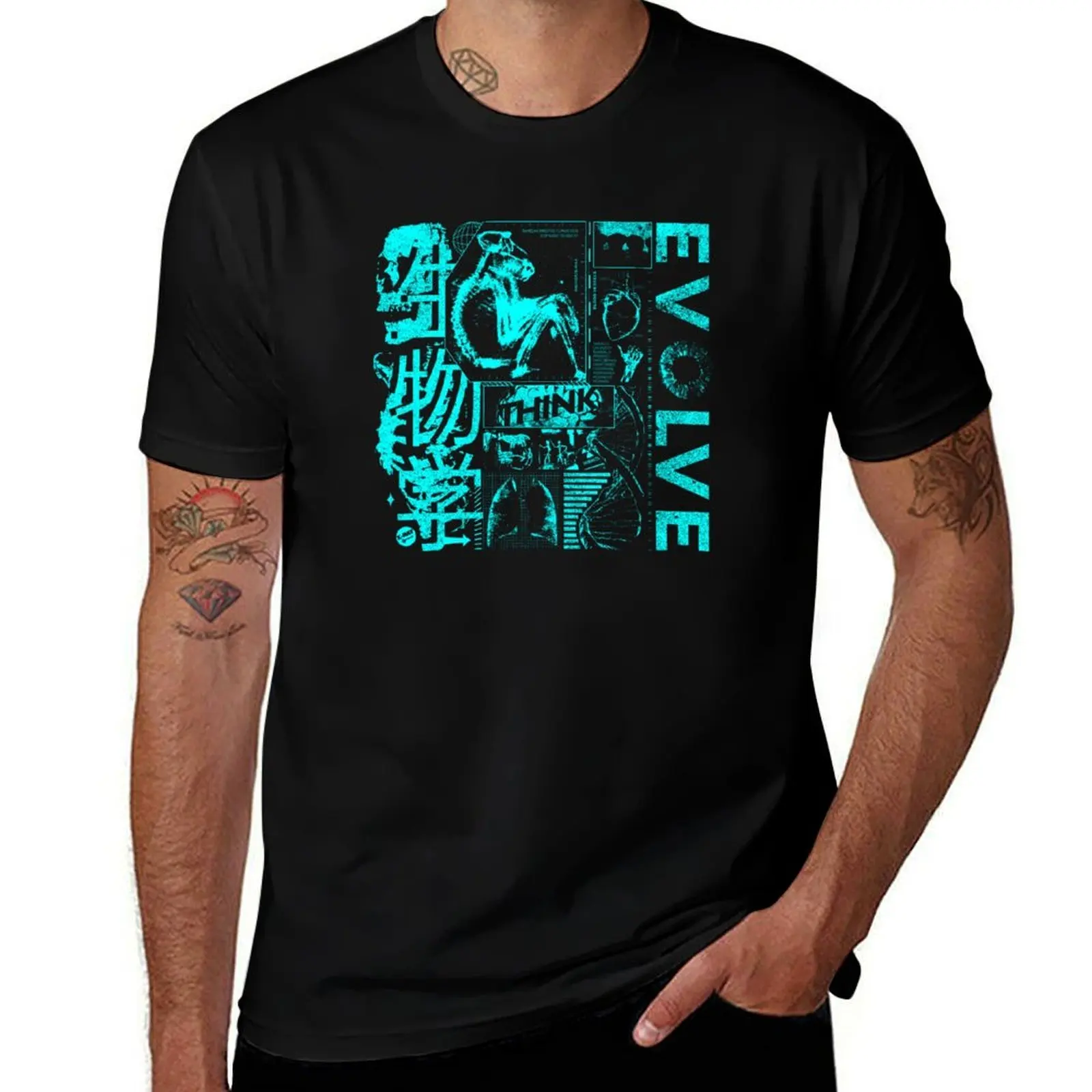 EVOLVE - Design Streetwear - T-shirt Bleu Respirant pour Entraînement Fitness