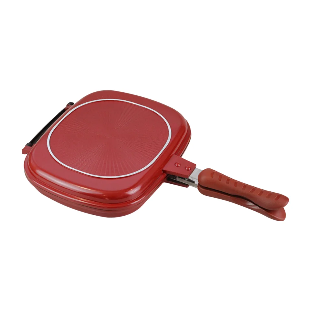 Skillet Grill Pan 28cm Double Pot Doubel Sided Grill Pan Frying Pan Double Pan Grill Pan Baking Tray Double Faced Wok Pan Frypan