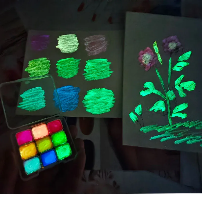 6 / 9 piezas de pintura sólida de uñas Aurora perla arte de uñas acuarela pintura de paletas metálicas pintura de polvo brillante de cromo juego de uñas de flores