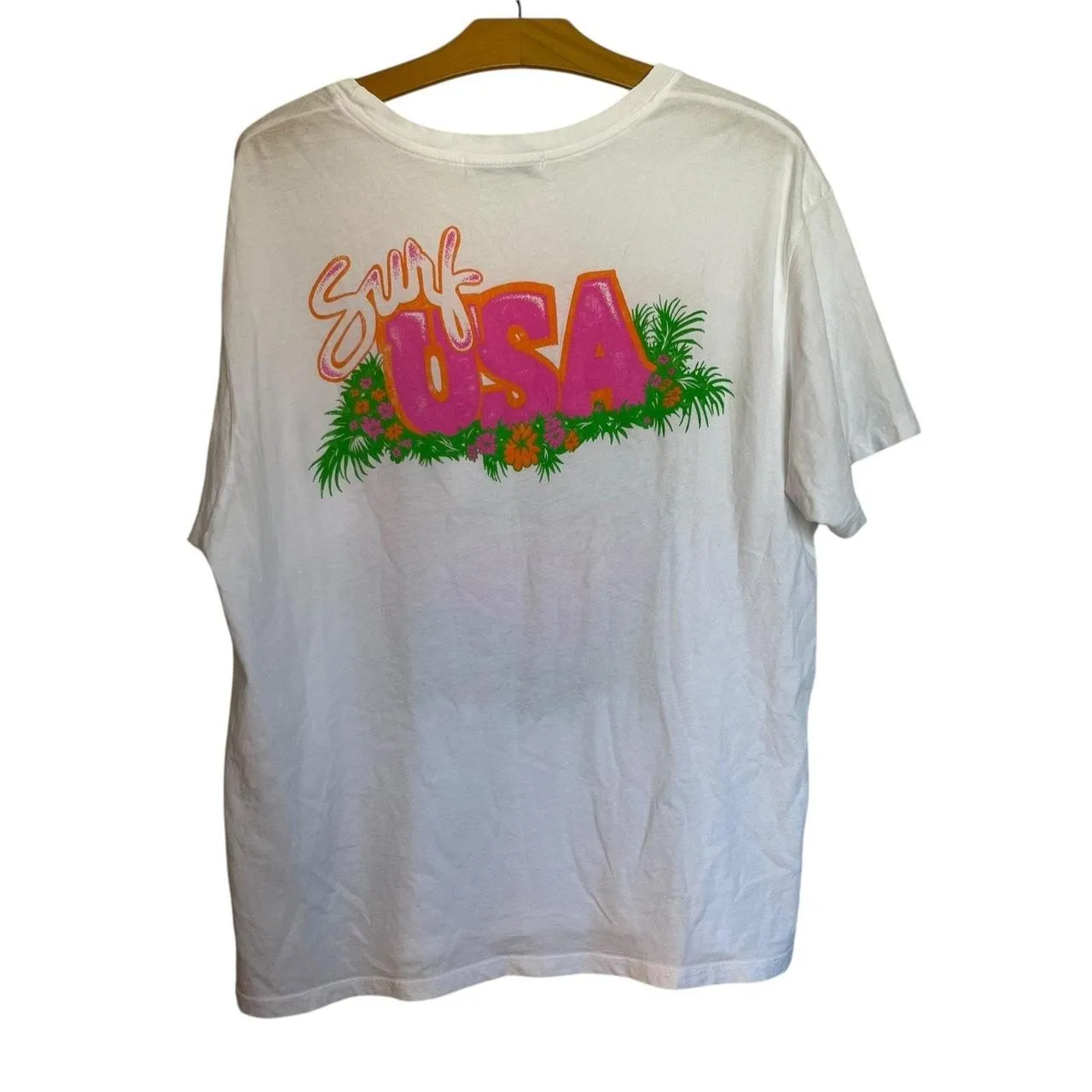 تي شيرت The Beach Boys Surf USA Boyfriend تي شيرت أبيض بجميع المقاسات S-5XL