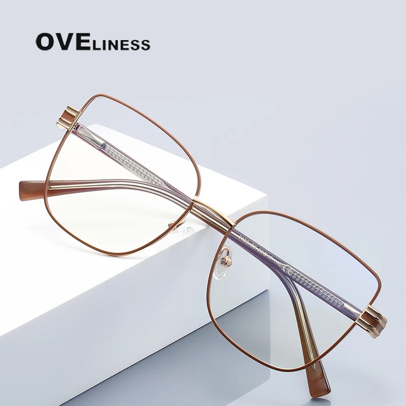 

Очки для пресбиопии, женские металлические очки, очки с защитой от синего луча, компьютерные очки, очки для дальнего зрения, плоская оправа для +600