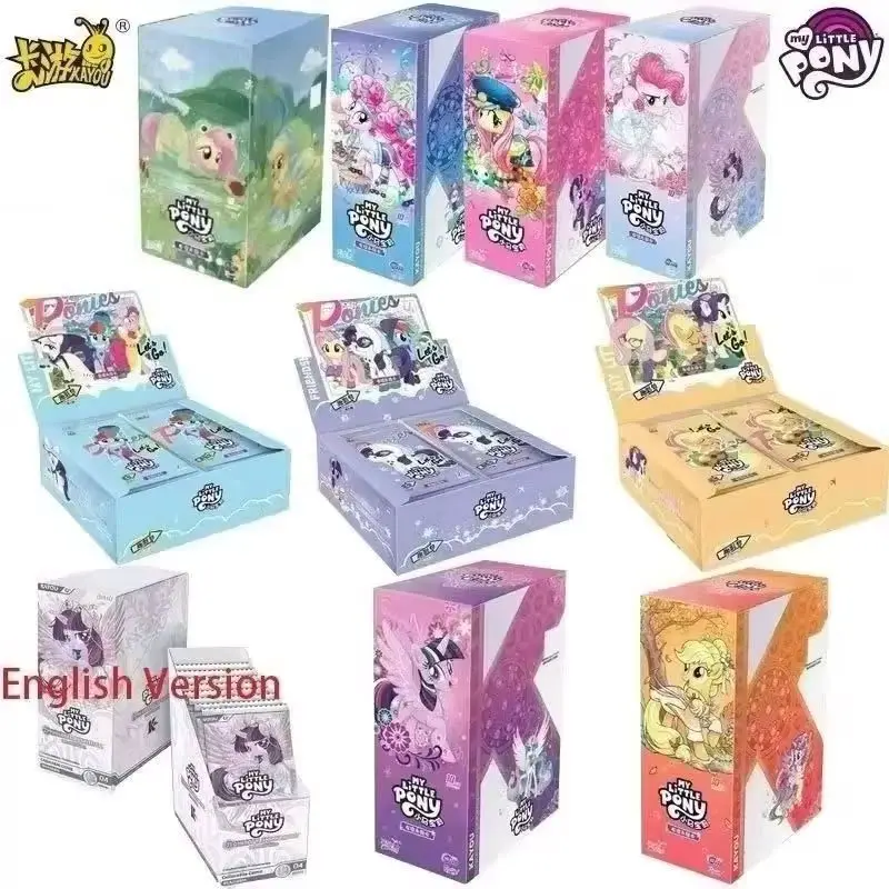 NEW KAYOU My Little Pony Card English Good Moonlight Stars Fun Shadow Gift  Box series Cute Anime Collection Cards Toys Gifts