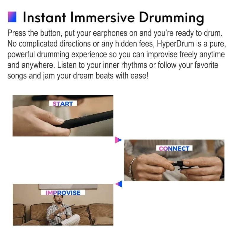 2024 New Arrival Hyperdrum Somatosensory Virtual Drum Kit Musical Instrument Smart Portable Virtual Drum