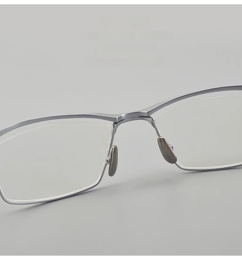 Belight Optical ญี่ปุ่นออกแบบกีฬาธุรกิจ Pure Titanium Half Rimless กรอบแว่นตาผู้ชายแว่นตา JN663