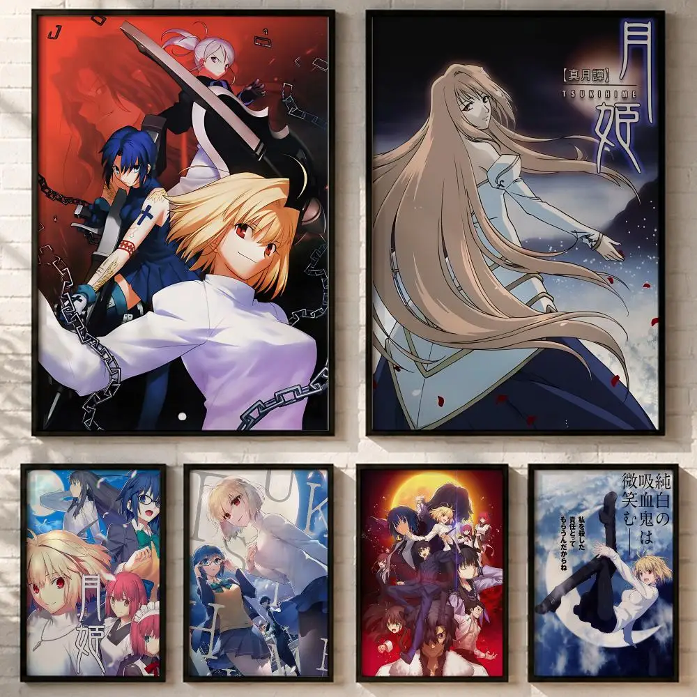 Vampire Anime Tsukihime Poster HD Poster Wall Art Self-Stick No-Residue for Home Cafe Office Great Gift