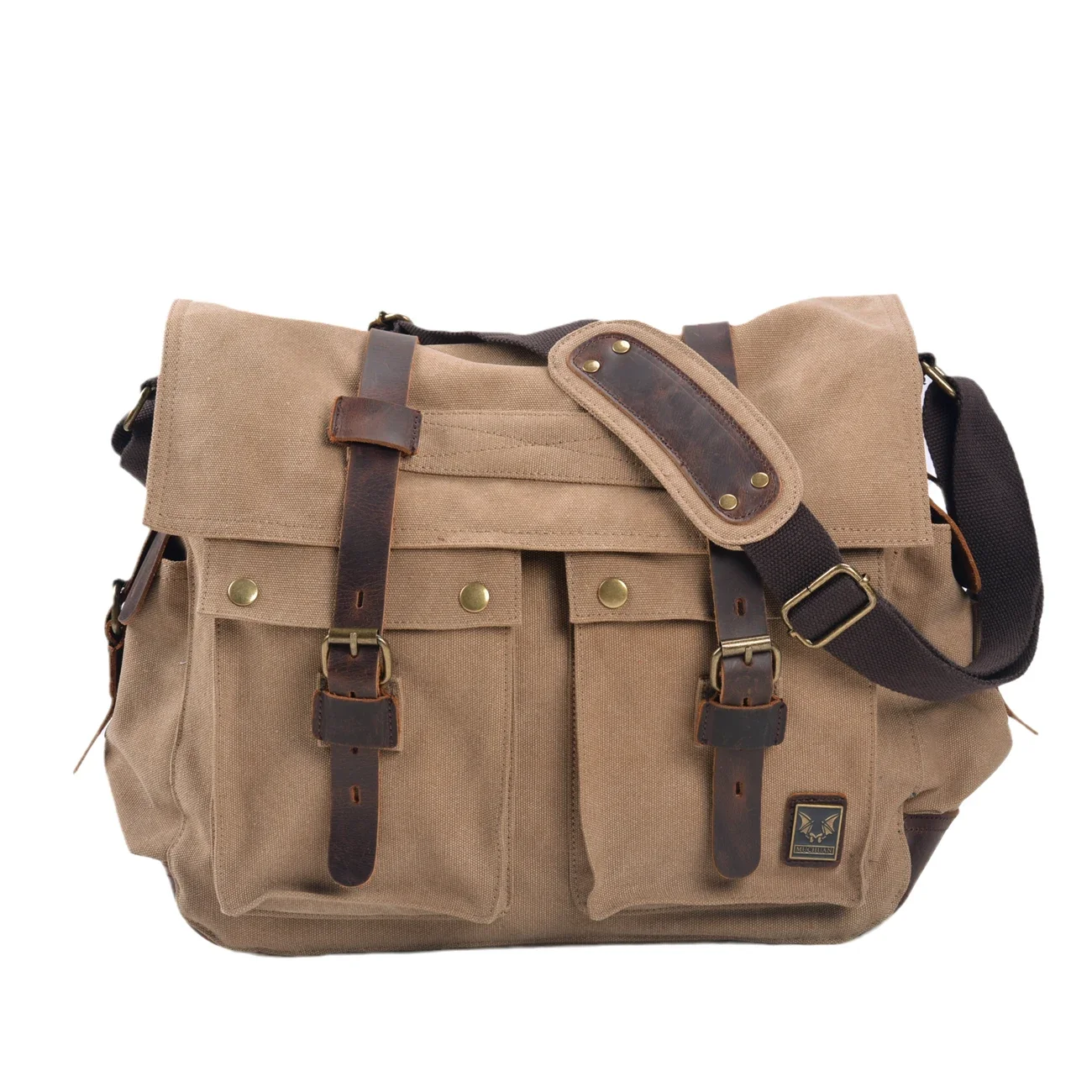 Vintage Casual Canvas Bag Men\'s Messenger Bag Large capacity 15.6 \