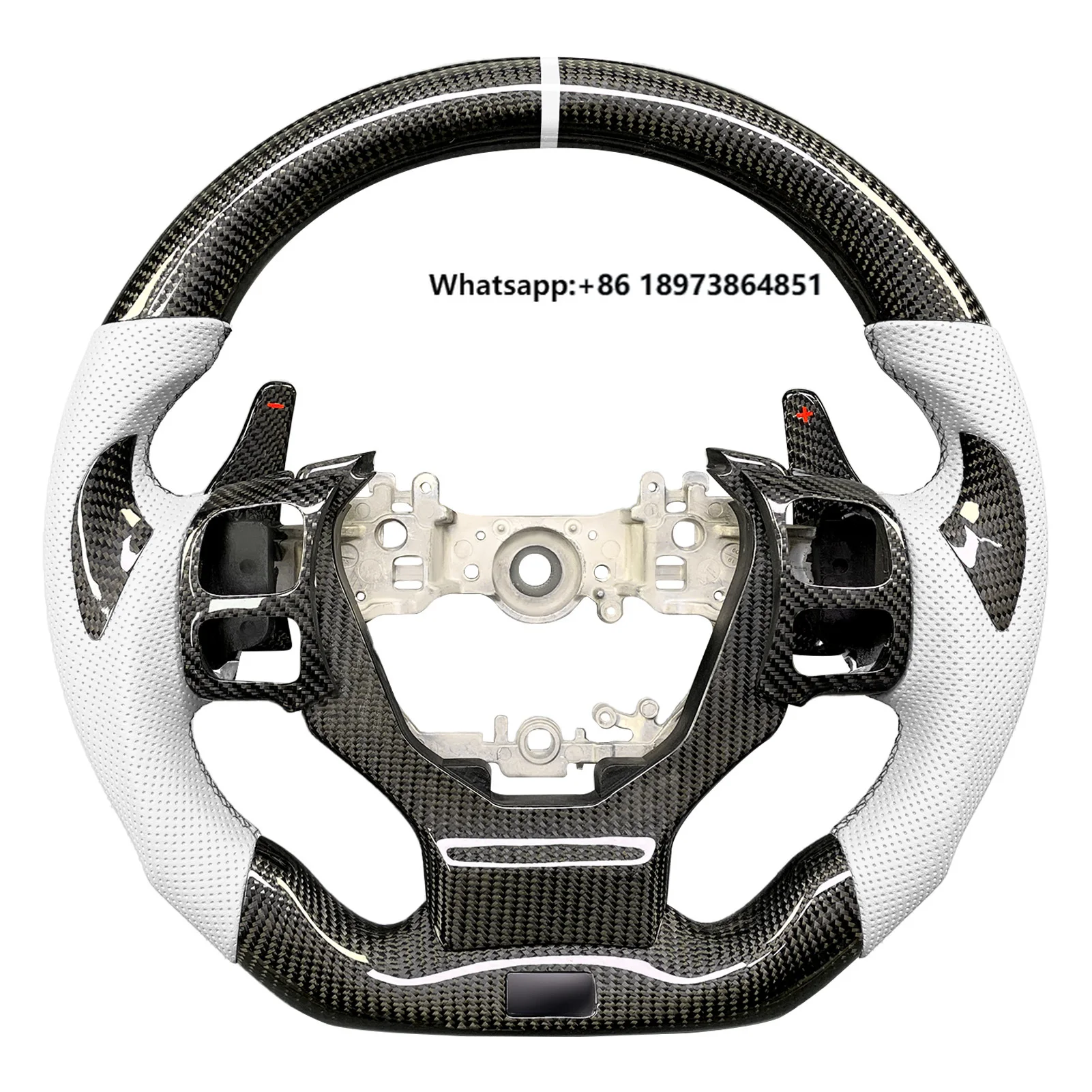 

For Lexus IS IS300 IS350 IS500 F Sport Interior Accessories Customized Carbon Fiber Perforated Leather Steering Wheel 2016-2022