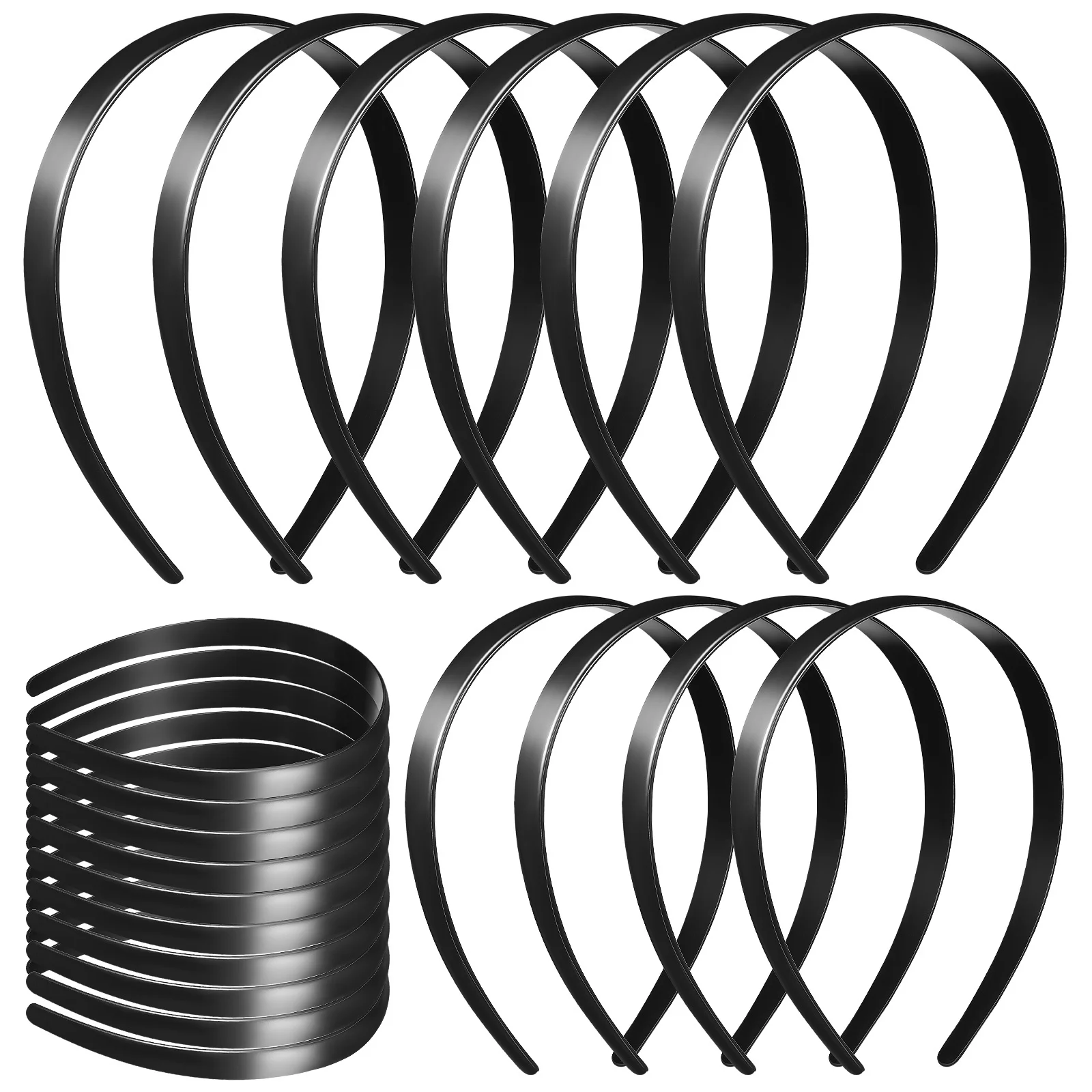 

20Pcs Black Plastic Headband Thin Simple Hair Bands for Women Teens Lightweight Comfortable Hair Accessories