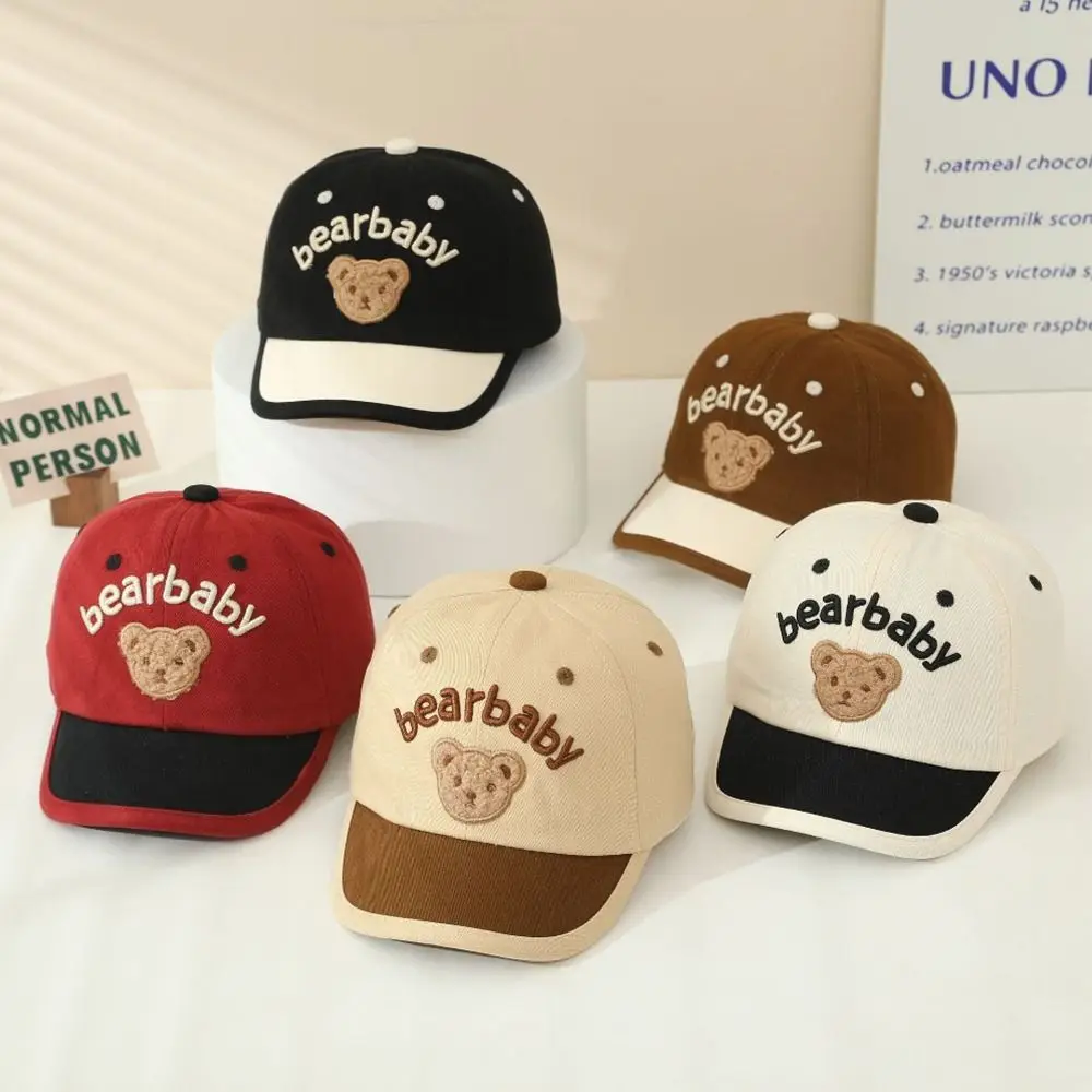 

Anti-UV Corduroy Baby Baseball Cap Adjustable Bear Ear Sun Hat Sun Protection Cap Autumn Winter