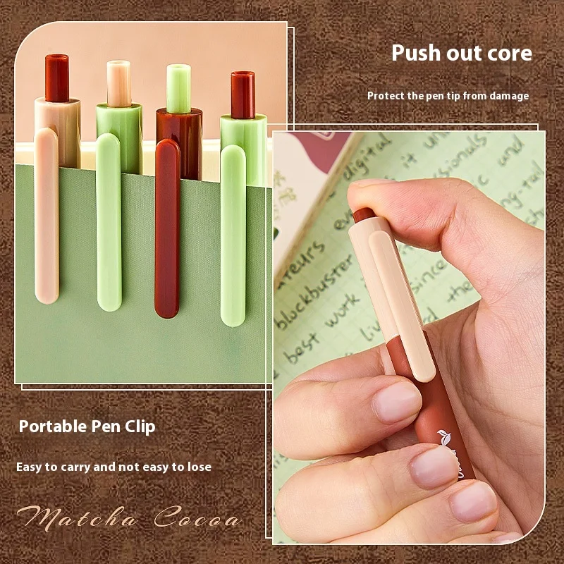 

Cute Stationery Kaba Bear Press Gel Pens 4pcs/Set 0.5 ST Smooth Pen Tip Three Themes Milk Tea Quick Drying Learning Writing Pen