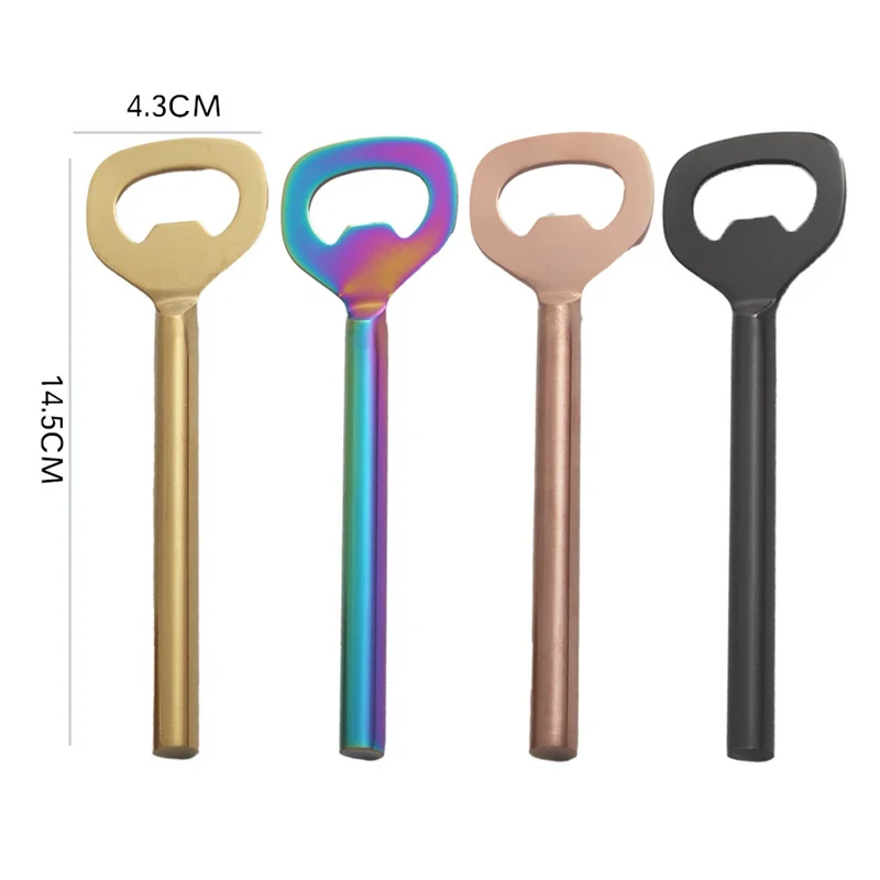 100Pcs/Lot 5 Colors Stainless Steel Simple Beer Bottle Opener For wedding and Banquet Guests Kitchen Bar Tools