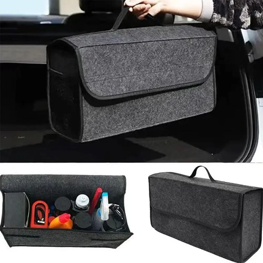 Gray Car Organizer Bag Car Trunk Organizer Anti Slip Compartment Boot Storage Organizer Tool Car Storage Bag Organizer For Y6p4