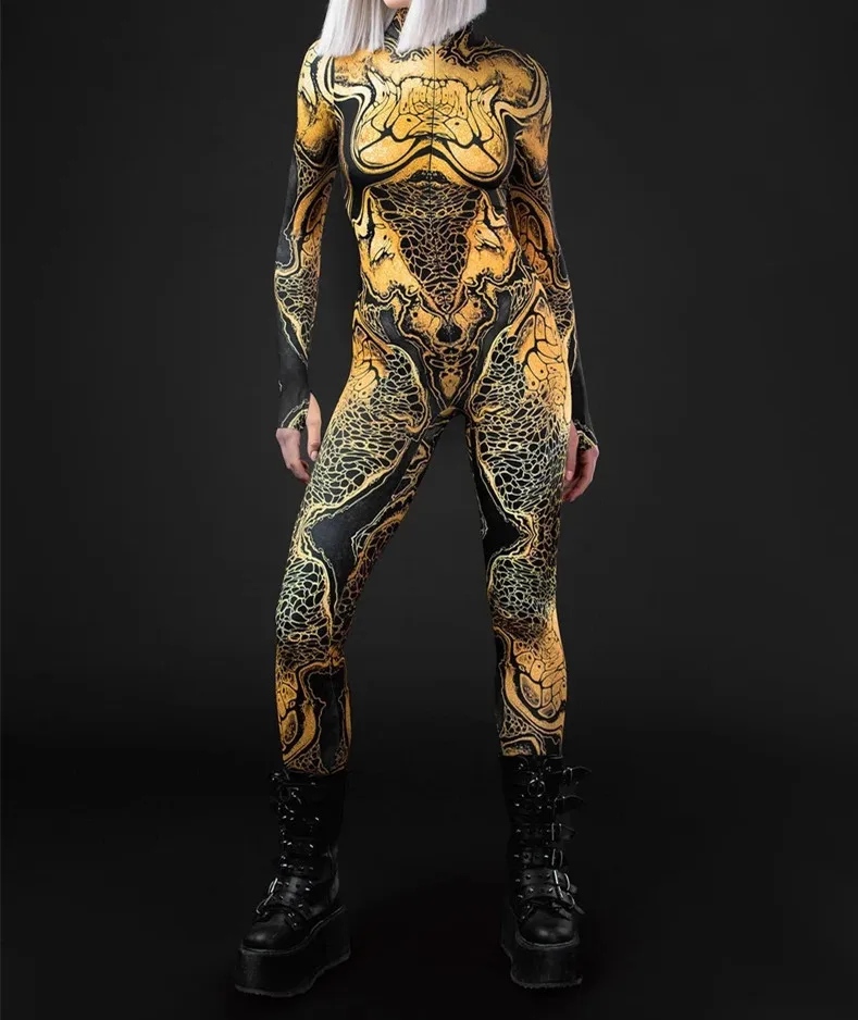 Unisex Steampunk 3D-Digitaldruck Halloween-Party Rollenspiel-Jumpsuit Damen Herren Cosplay-Kostüm Karneval Feiertags-Bodysuit – Detail 29