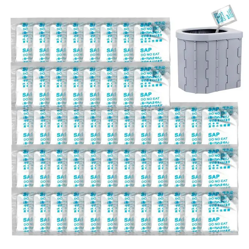 50 шт., впитывающий порошок для мочи, аварийный мешок для мочи, коагулятор, поглощающий гель для мочи и дезодорация, жидкий инструмент для измерения отходов